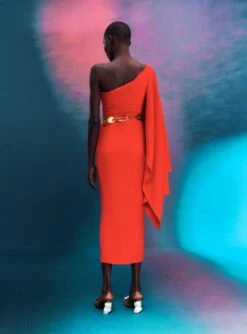 The Lenna Midi Dress In Red -Solace Dress Shop 02 16 SolaceLondon 43 029 v1