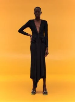 The Lorena Midi Dress In Black -Solace Dress Shop 02 19 SolaceLondon 16 008 v1