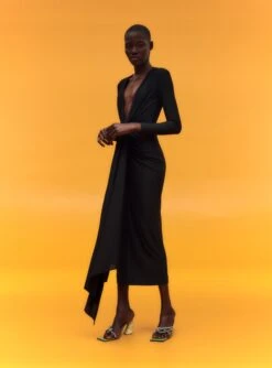 The Lorena Midi Dress In Black -Solace Dress Shop 02 19 SolaceLondon 16 014 v1