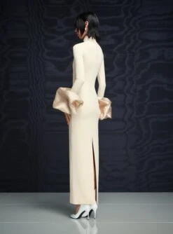 The Viviana Crystal Maxi Dress In Pearl -Solace Dress Shop 03 OS37019A VIVIANA CRYSTAL MAXI DRESS PEARL 0031 Rework