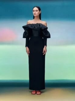 The Elson Maxi Dress In Black -Solace Dress Shop 05 04 SolaceLondon PF21 01 032 v2 Lifted