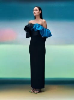 The Elson Maxi Dress In Cerulean Blue & Black Ombre -Solace Dress Shop 05 04 SolaceLondon PF21 10 015 v2 Lifted