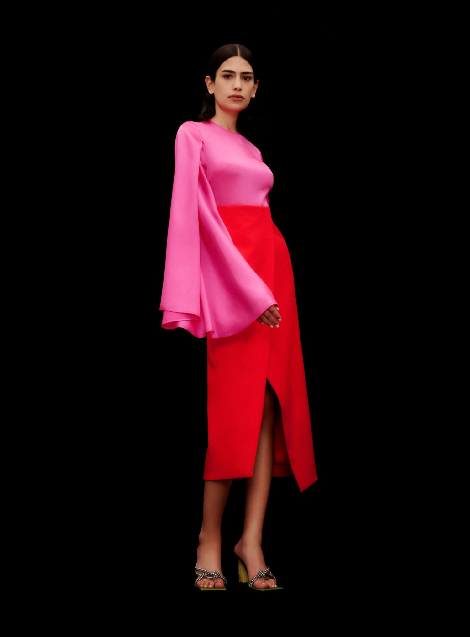 The Asta Midi Dress In Hot Pink & Red 5 The Asta Midi Dress In Hot Pink & Red - Image 3