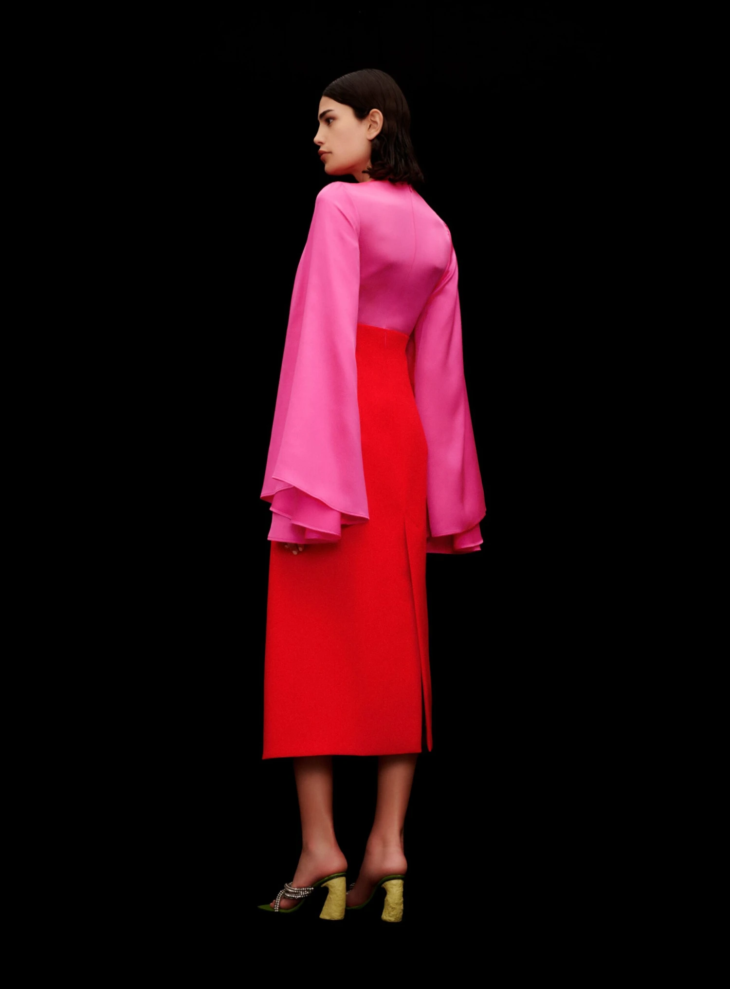 The Asta Midi Dress In Hot Pink & Red 6 The Asta Midi Dress In Hot Pink & Red - Image 4
