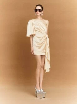 The Marcie Mini Dress In Alabaster