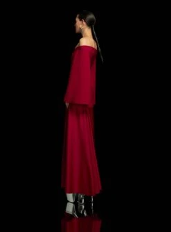 The Rina Maxi Dress In Ruby -Solace Dress Shop 15 OS39001 RINA MAXI DRESS RUBY 124 R1
