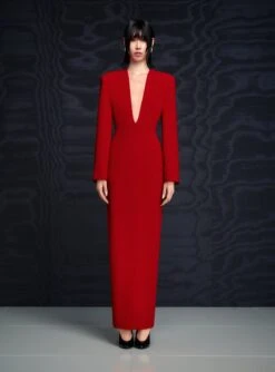 The Deacon Maxi Dress In Crimson Red