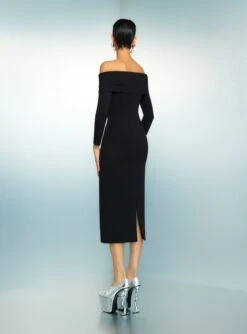 The Yuni Midi Dress In Black -Solace Dress Shop 18 OS45010 YUNI MIDI DRESS BLACK 102 R1