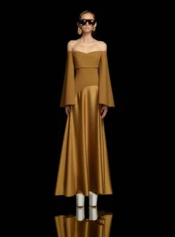 The Rina Maxi Dress In Gold