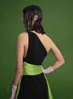 The Calla Maxi Dress In Black & Chartreuse -Solace Dress Shop 211117 SolaceLondon PF22 Look 09 117 v1