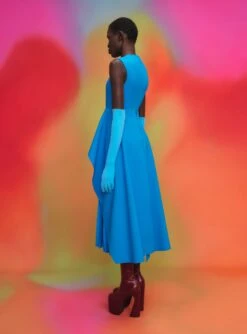 The Severny Midi Dress In Azure -Solace Dress Shop 211118 SolaceLondon PF22 Look 32 027 v1