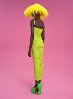 Adler Midi Dress In Chartreuse -Solace Dress Shop 211119 SolaceLondon PF22 Look 36 023 v1