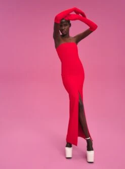 The Bysha Maxi Dress In Red -Solace Dress Shop 211119 SolaceLondon PF22 Look 37 030 v1