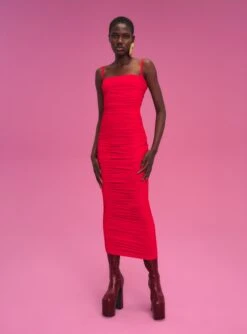 Adler Midi Dress In Red