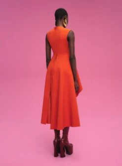 The Severny Midi Dress In Copper -Solace Dress Shop 211119 SolaceLondon PF22 Look 56 013 v2