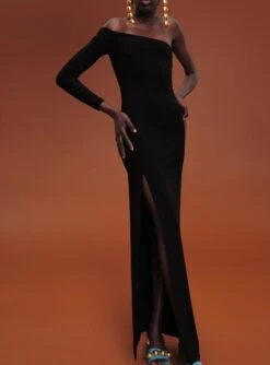 The Palmer Dress In Black -Solace Dress Shop 211209 SolaceLondon RS22 Look 01 169