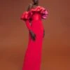 The Elson Maxi Dress In Royal Red & Pink Ombre -Solace Dress Shop 211209 SolaceLondon RS22 Look 18 027