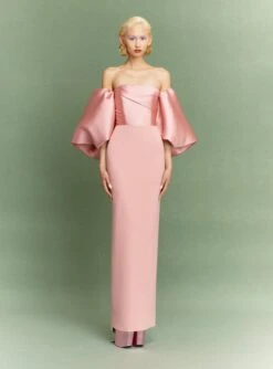 The Floris Maxi Dress In Putty Pink