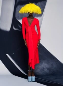 The Lorena Midi Dress In Red