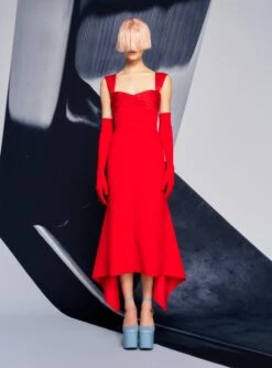 The Dahlia Midi Dress In Red