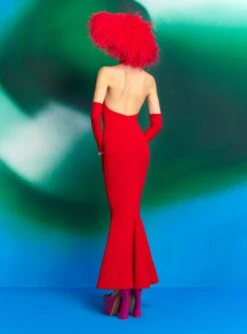 The Lula Midi Dress In Red -Solace Dress Shop 220408 SolaceLondon RS23 25 151 R1