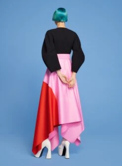 The Quinn Midi Dress In Black, Rose & Red -Solace Dress Shop 220425 SolaceLondon PF22 03 041 R1