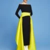 The Livia Maxi Dress In Black & Citrus -Solace Dress Shop 220425 SolaceLondon PF22 08 023 R2