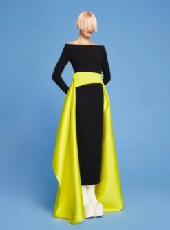 The Livia Maxi Dress In Black & Citrus