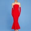 The Amara Midi Dress In Red -Solace Dress Shop 220425 SolaceLondon PF22 16 014 R1