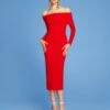 The Willow Midi Dress In Red -Solace Dress Shop 220425 SolaceLondon PF22 17 031 R1