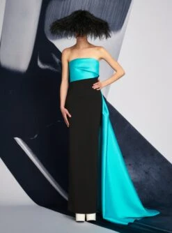 The Kinsley Maxi Dress In Turquoise & Black