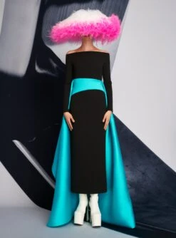 The Livia Maxi Dress In Black & Turquoise