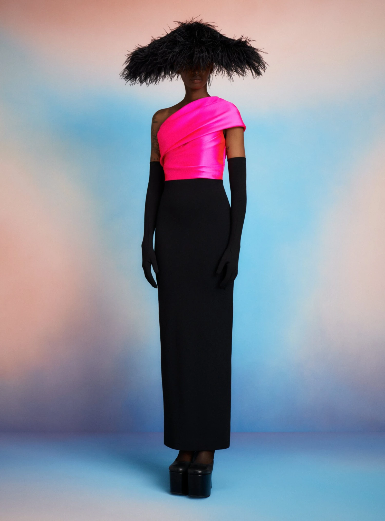 The Selia Maxi Dress In Hot Pink & Black 3 The Selia Maxi Dress In Hot Pink & Black