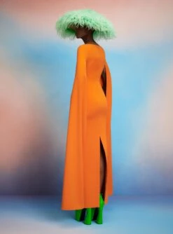 The Sadie Maxi Dress In Apricot -Solace Dress Shop 220714 SolaceLondon SS23 17 046 R1