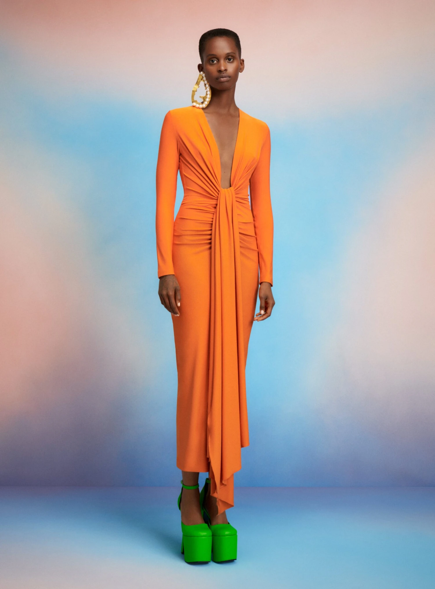 The Lorena Midi Dress In Apricot 3 The Lorena Midi Dress In Apricot