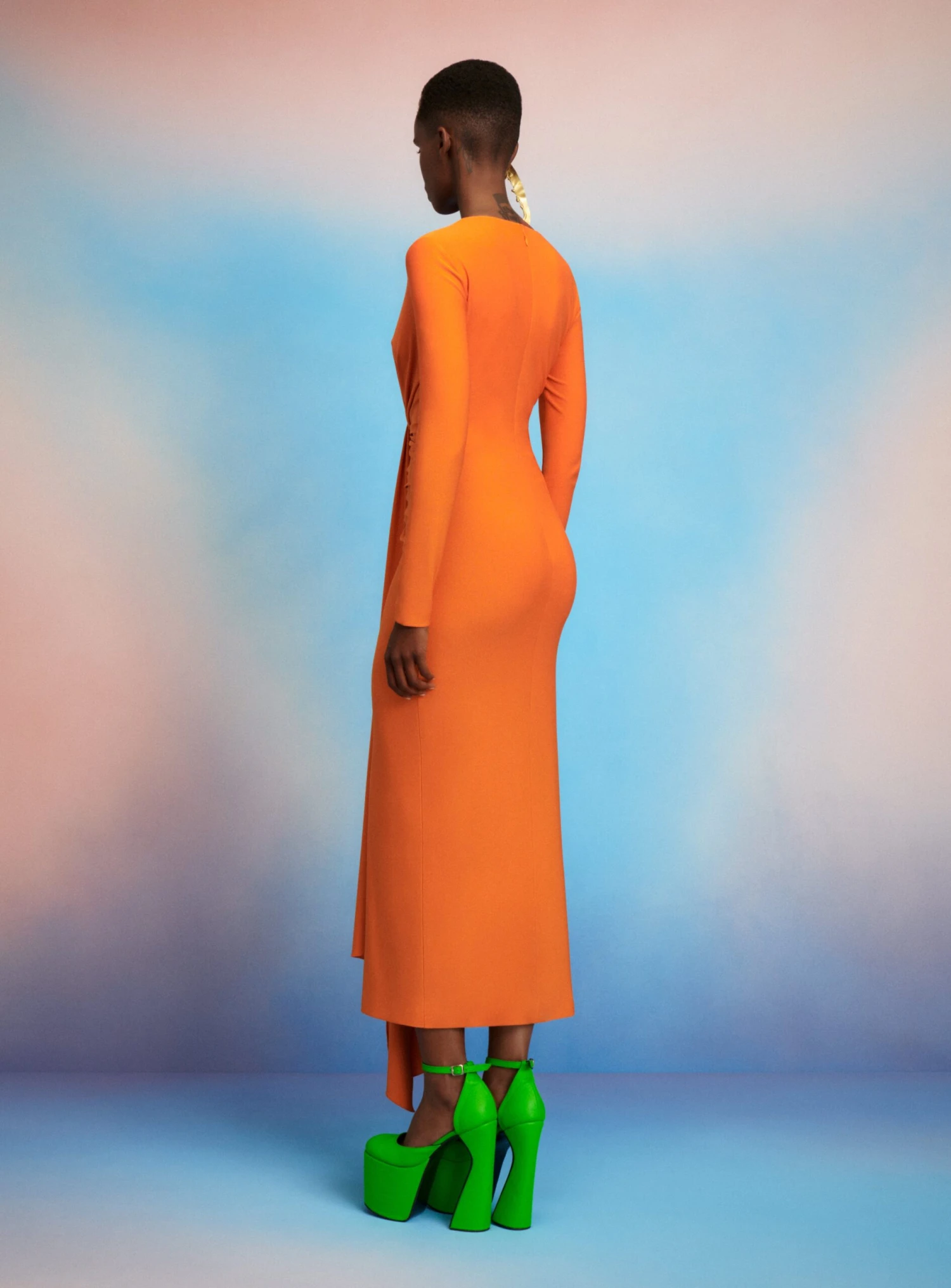 The Lorena Midi Dress In Apricot 4 The Lorena Midi Dress In Apricot - Image 2
