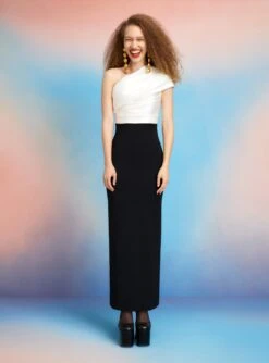 The Selia Maxi Dress In Cream & Black -Solace Dress Shop 220715 SolaceLondon SS23 34 002 R1