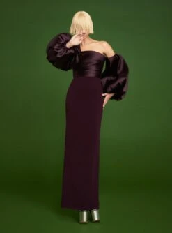 The Carmen Maxi Dress In Plum