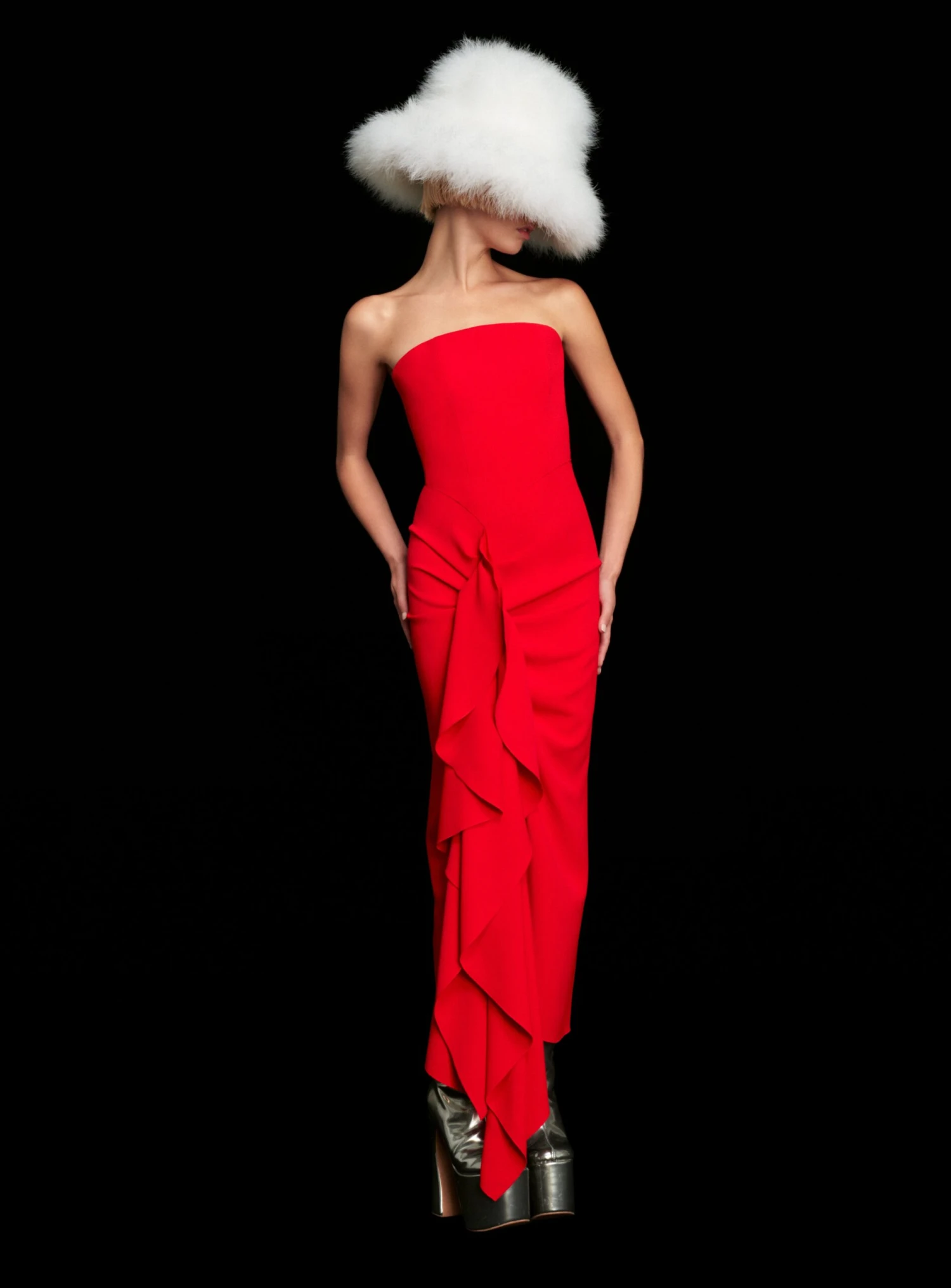 The Thalia Midi Dress In Bright Red 3 The Thalia Midi Dress In Bright Red