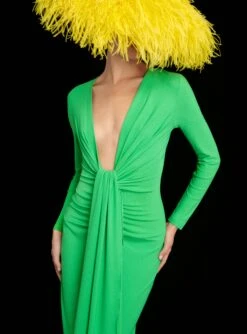 The Lorena Midi Dress In Bright Green -Solace Dress Shop 220915 SolaceLondon RS23 19 043