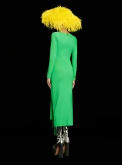 The Lorena Midi Dress In Bright Green -Solace Dress Shop 220915 SolaceLondon RS23 19 049