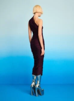 The Amaya Midi Dress In Plum -Solace Dress Shop 221014 SolaceLondon RS23 02 089 R1