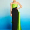 The Kinsley Maxi Dress In Chartreuse & Black -Solace Dress Shop 221014 SolaceLondon RS23 11 026