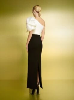 The Iyana Maxi Dress In Cream And Black -Solace Dress Shop 221020 SolaceLondon PF23 08 103 R1