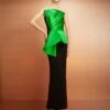 The Zuri Maxi Dress In Bright Green And Black