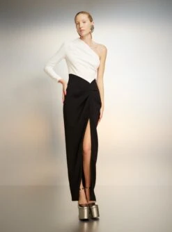 The Lilly Maxi Dress In Cream And Black