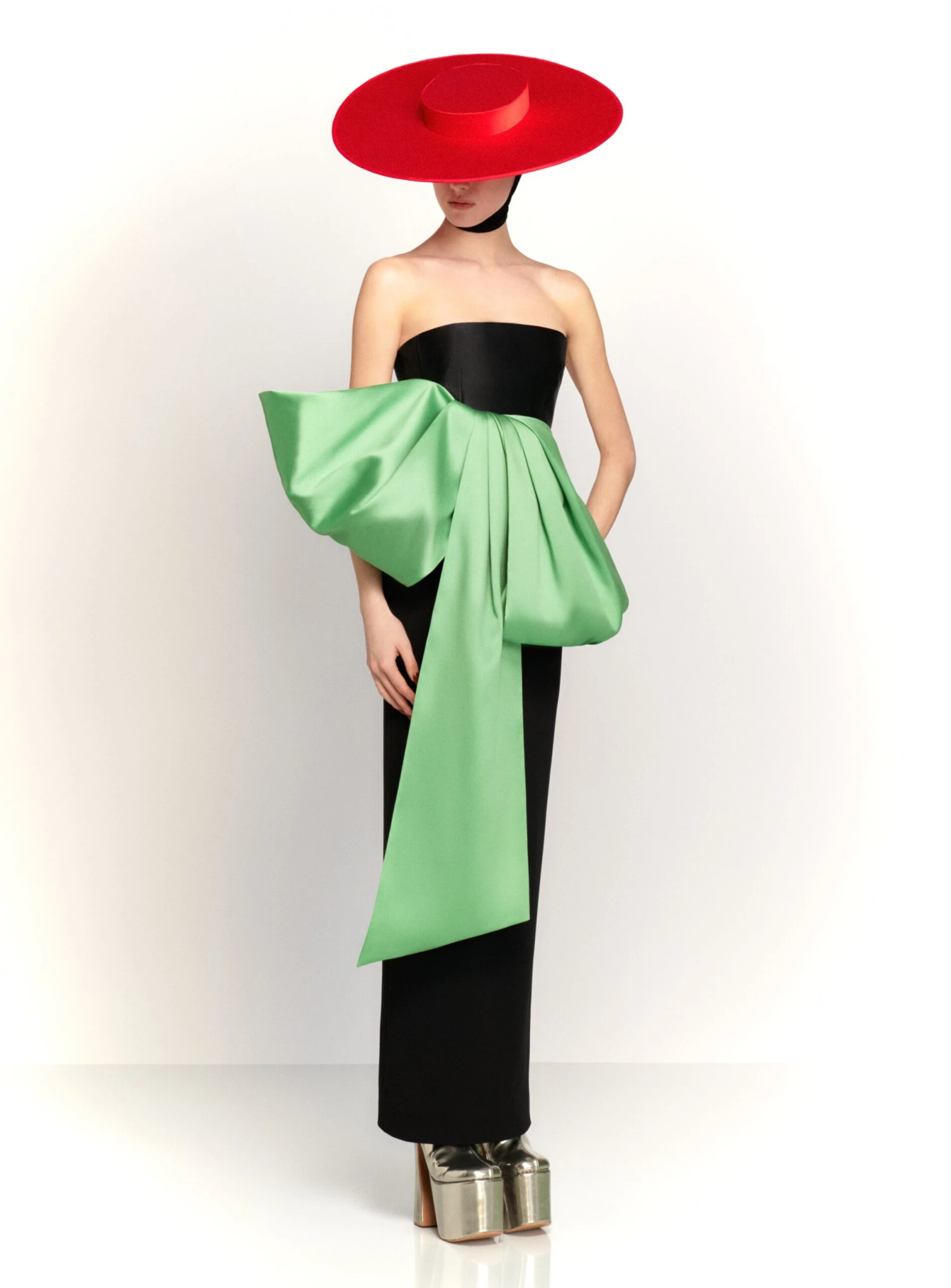 The Maeve Maxi Dress In Black And Pistachio 3 The Maeve Maxi Dress In Black And Pistachio - Image 2