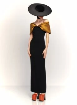 The Dakota Maxi Dress In Gold And Black