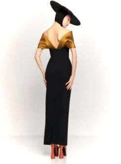 The Dakota Maxi Dress In Gold And Black -Solace Dress Shop 230309 SolaceLondon RS23 38 068 R1
