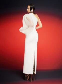 The Hudson Maxi Dress In Cream -Solace Dress Shop 230309 SolaceLondon RS23 65 170 R1